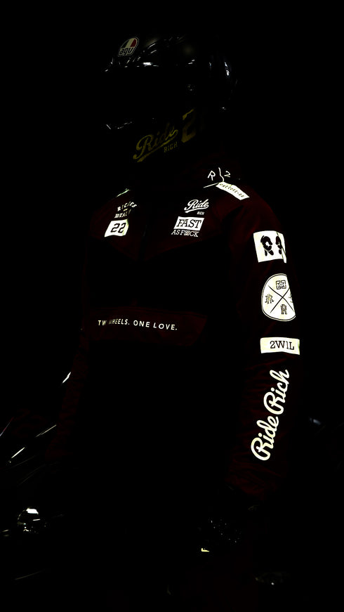 Ride Rich Concord V2 Flow Mesh Armoured GP Anorak Motorcycle Jacket - Red